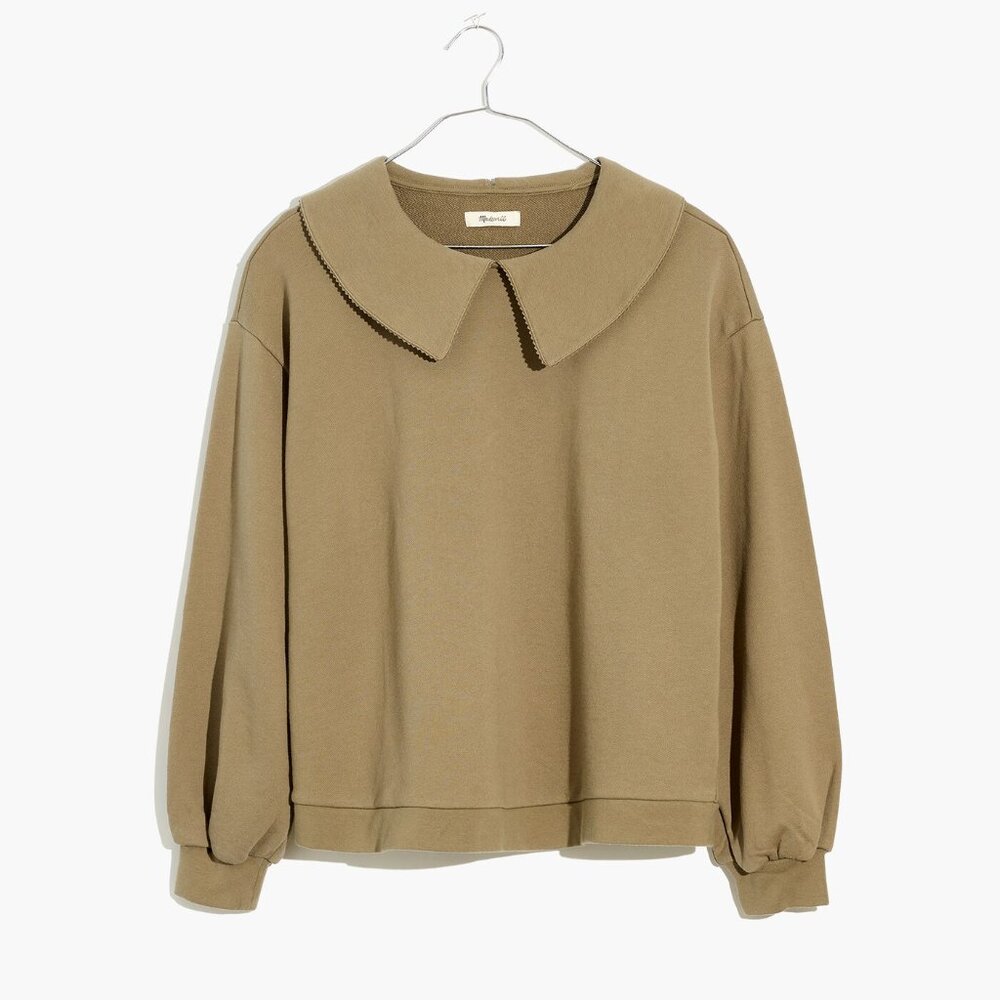 Madewell Cotton Peter Pan Collar Sweatshirt Size L